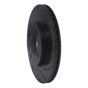 Volkswagen DERBY Brake Rotor (1) - Front Right - R1 Concepts - Drilled & Slotted - Black - `86-`08